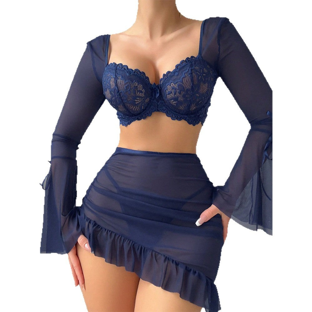Sexy Lingerie Set with Lace and Sheer Design for Erotic Role-Playing