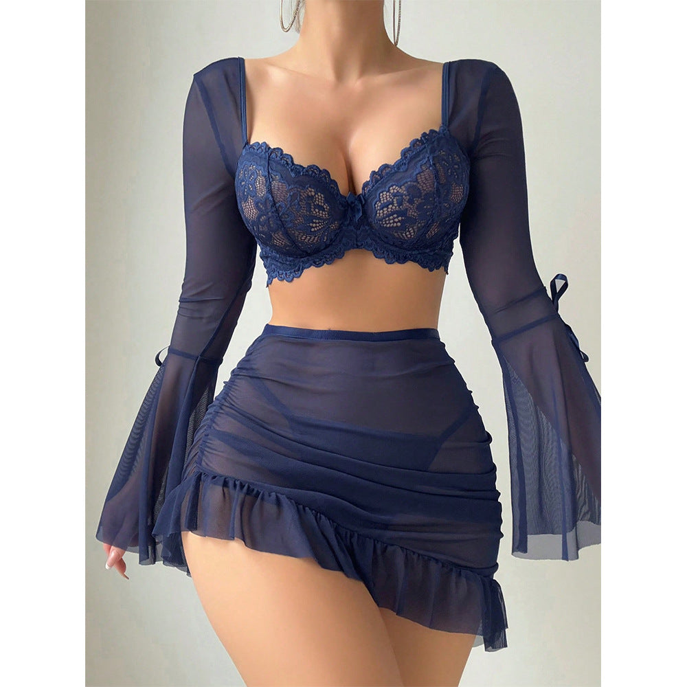 Sexy Lingerie Set with Lace and Sheer Design for Erotic Role-Playing