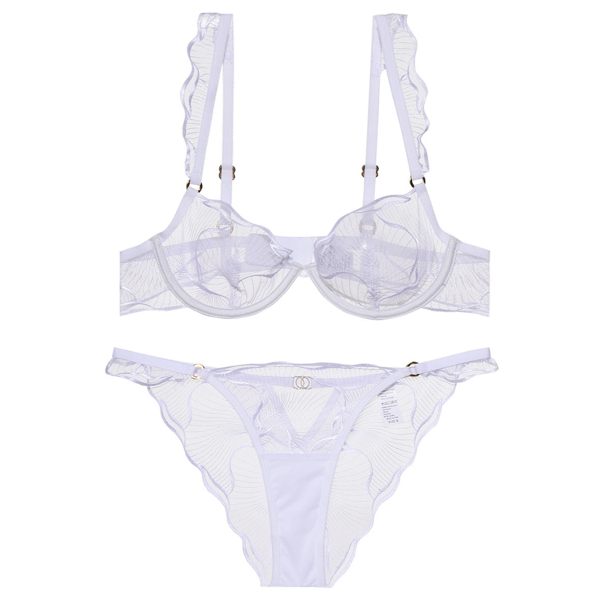 Style Lingerie Sexy Ultra-thin Pure Desire Embroidered Lace Bra Set for Large Breasts and Plus Size