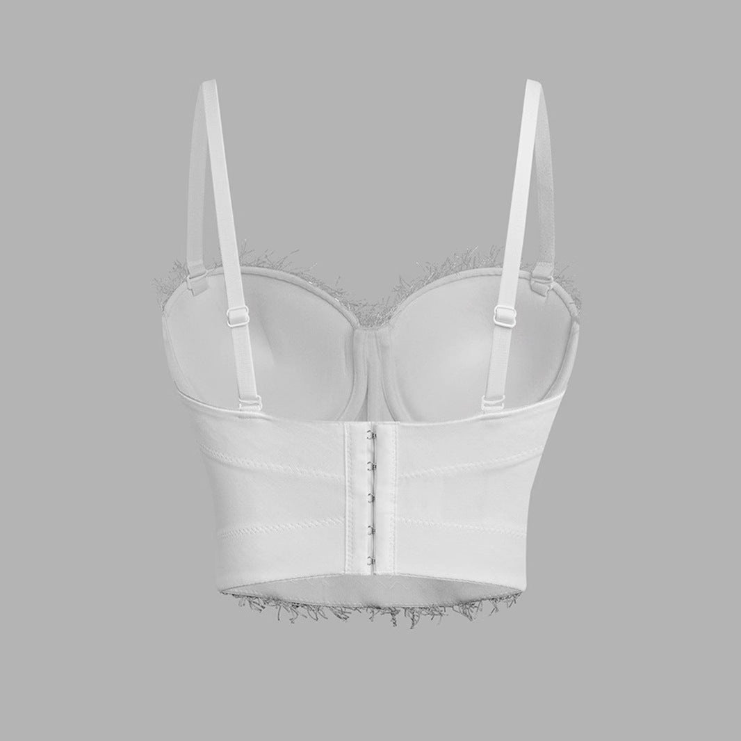 Luoqiu Country Women's Floral Camisole Sexy Lingerie Small Strapless