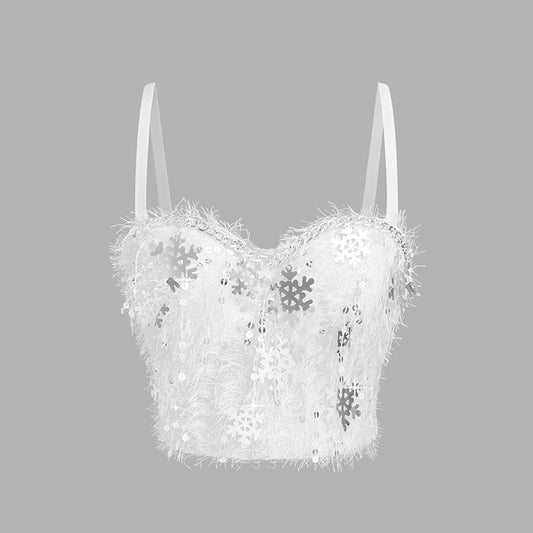 Luoqiu Country Women's Floral Camisole Sexy Lingerie Small Strapless