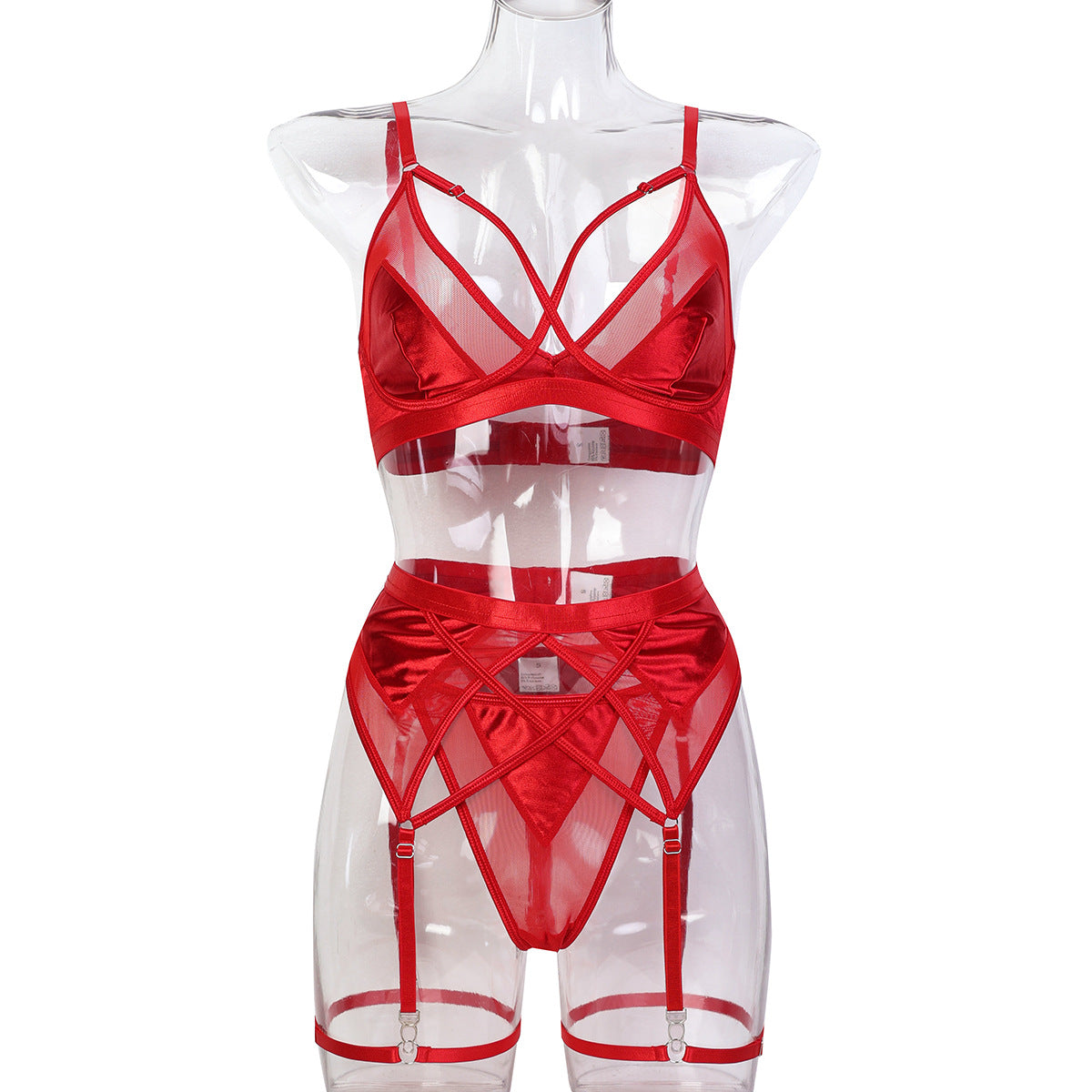 Sexy Lingerie Set - Red Valentine's Day Christmas Party  Style Four-Piece Suit