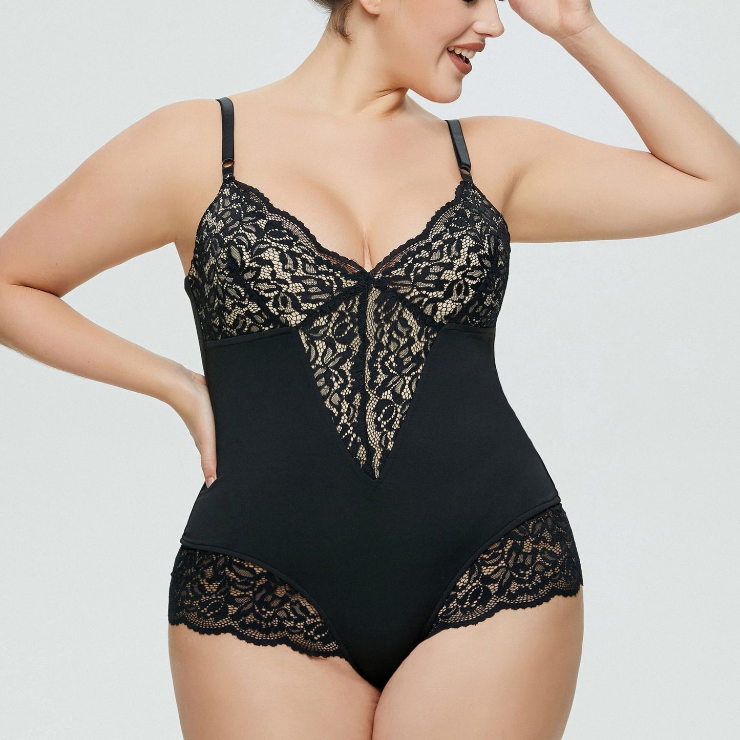 Women's Jumpsuit Plus Size Romper Lingerie Lace Splicing Thong
